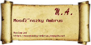Mosánszky Ambrus névjegykártya